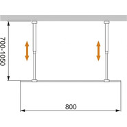 Душевая перегородка Cezares 80 см LIBERTA-L-2-80-C-Cr (телескопические кронштейны, стекло 8 мм) хром/прозрачное - фото 2