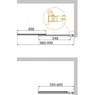 Шторка для ванны Cezares Slider VF-11 100 см, хром/прозрачное - фото 3