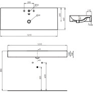 Тумба напольная с раковиной Cezares CADRO-120/46/73-2C-PIA-MET-ST 120 см, черный/белый - фото 5