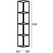 Пенал подвесной открытый Cezares Cadro 30 см CADRO-30/30/160-4C-SO-MET-ST, черный - фото 3