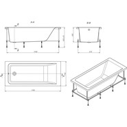 Ванна акриловая Roca Easy 170x75 см ZRU9302899, Размер - мм: 1700х750 - фото 5