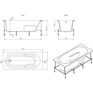 Ванна акриловая Roca Genova N 150x75 см ZRU9302894, Размер - мм: 1500х750 - фото 5