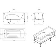 Ванна акриловая Roca Line 170x70 см ZRU9302924, Размер - мм: 1700х700 - фото 5