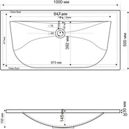 Тумба подвесная с раковиной Cezares MOLVENO-100-2C-SO-BET 100 см, Beton - фото 5
