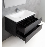 Тумба подвесная с раковиной Cezares MOLVENO-100-2C-SO-ANTR 100 см, Antracite - фото 3