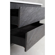 Тумба подвесная с раковиной Cezares MOLVENO-100-2C-SO-ANTR 100 см, Antracite - фото 2