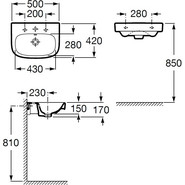 Раковина подвесная Roca Debba 50 см 32799600Y - фото 6