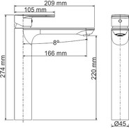 Смеситель для раковины высокий WasserKraft Mindel 8503H, белый - фото 5