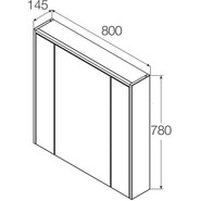 Зеркальный шкаф ROCA Ronda 80 см ZRU9303009, бетон/белый матовый - фото 4