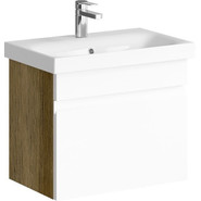 Тумба подвесная с раковиной Aqwella Smart 60 см SRT0106DB, дуб балтийский/белый - фото 