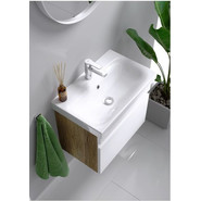 Тумба подвесная с раковиной Aqwella Smart 60 см SRT0106DB, дуб балтийский/белый - фото 3