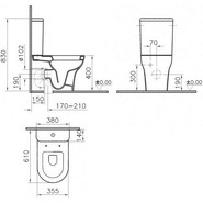 Унитаз приставной Vitra Zentrum 9012B003-7202 с крышкой микролифт - фото 3