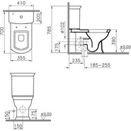 Унитаз-компакт VITRA SERENADA 9722B003-7203 с крышкой микролифт - фото 3