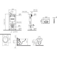 Унитаз подвесной с инсталляцией Vitra NORMUS 9773B003-7203 5 в 1 - фото 3