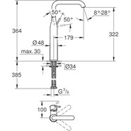 Смеситель для раковины высокий Grohe Essence New 32901001 - фото 6