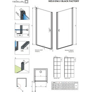 Душевая дверь Radaway Nes 8 Black DWJ I Factory 80 см 10076080-54-55R (стекло 8 мм), черный/прозрачное - фото 6