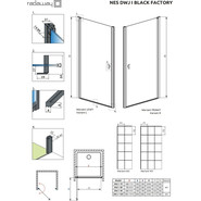 Душевая дверь Radaway Nes Black DWJ I Factory 100 см 10026100-54-55R, черный/прозрачное - фото 6