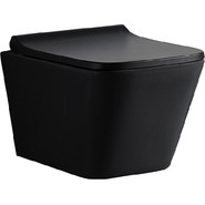 Унитаз подвесной безободковый Azario Teramo AZ-052-MB с крышкой микролифт, черный, Цвет производителя: чёрный - фото 