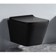 Унитаз подвесной безободковый Azario Teramo AZ-052-MB с крышкой микролифт, черный, Цвет производителя: чёрный - фото 2