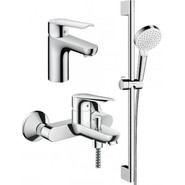 Набор смесителей 3 в 1 для ванны с коротким изливом Hansgrohe Logis E 100 (с) - фото 