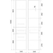 Пенал подвесной Mirsant Fuji 35 см R, белый - фото 5