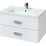 Тумба подвесная с раковиной Mirsant Fuji 80 см с доводчиком, белый - фото 