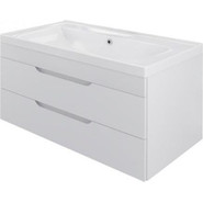 Тумба подвесная с раковиной Mirsant Soho Quadro 100 см, белый - фото 