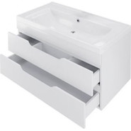 Тумба подвесная с раковиной Mirsant Soho Quadro 100 см, белый - фото 3