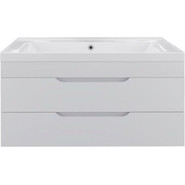 Тумба подвесная с раковиной Mirsant Soho Quadro 100 см, белый - фото 2