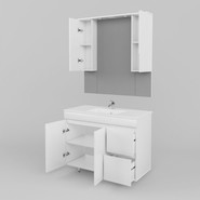 Тумба напольная с раковиной Mirsant Next 100 см (раковина Premier 1000), белый - фото 2