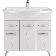 Тумба напольная с раковиной Mirsant Сандра 80 см, белый - фото 