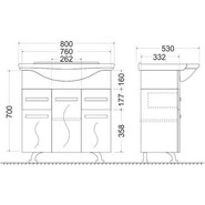Тумба напольная с раковиной Mirsant Сандра 80 см, белый - фото 6