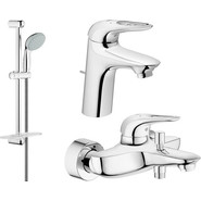 Набор смесителей 3 в 1 для ванны с коротким изливом Grohe Eurostyle New 124416 - фото 