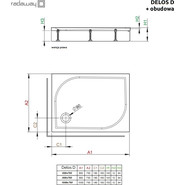 Поддон акриловый Radaway Delos D 100х75 см 4D17515-03L - фото 2