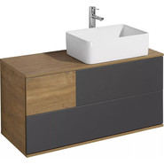 Тумба подвесная со столешницей Акватон Терра 105 см 1A246901TEKA0, дуб кантри/антрацит - фото 