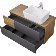 Тумба подвесная со столешницей Акватон Терра 105 см 1A246901TEKA0, дуб кантри/антрацит - фото 3