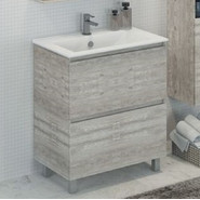 Тумба напольная с раковиной Comforty Верона 75 см, дуб белый - фото 