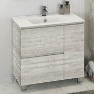 Тумба напольная с раковиной Comforty Верона 90 см, дуб белый - фото 