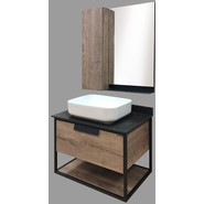 Тумба подвесная с раковиной Comforty Кёльн 75 см, дуб тёмный - фото 6