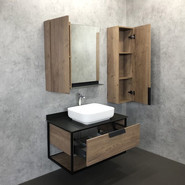 Тумба подвесная с раковиной Comforty Кёльн 90 см, дуб тёмный - фото 6