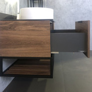 Тумба подвесная с раковиной Comforty Порто 120-1 см, дуб тёмно-коричневый - фото 6