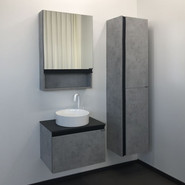 Тумба подвесная с раковиной Comforty Эдинбург 60 см (раковина 9111), бетон светлый - фото 3