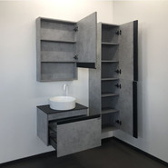 Тумба подвесная с раковиной Comforty Эдинбург 60 см (раковина 9111), бетон светлый - фото 4