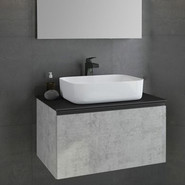 Тумба подвесная с раковиной Comforty Эдинбург 75 см, бетон светлый - фото 