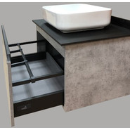 Тумба подвесная с раковиной Comforty Эдинбург 75 см, бетон светлый - фото 5