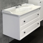 Тумба подвесная с раковиной Comforty Феррара 100 см, белый - фото 