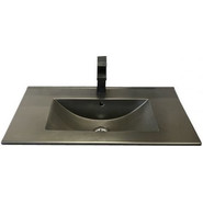 Тумба подвесная с раковиной Comforty Франкфурт 75 см (раковина чёрная) дуб шоколадно-коричневый - фото 2