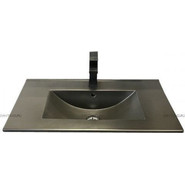 Тумба подвесная с раковиной Comforty Франкфурт 90 см (раковина 90E чёрная), дуб шоколадно-коричневый - фото 2