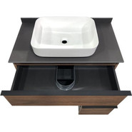 Тумба подвесная с раковиной Comforty Штутгарт 90 см, дуб тёмно-коричневый - фото 6