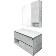 Тумба подвесная с раковиной Comforty Турин 90 см, дуб белый - фото 4